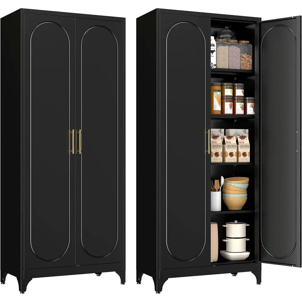 75 Inch Tall Metal Pantry Cabinet with Adjustable Shelves, Black Standing Storage for Kitchen and Living Spaces
75 Inch Tall Metal Pantry Cabinet with Adjustable Shelves, Black Standing Storage for Kitchen and Living Spaces