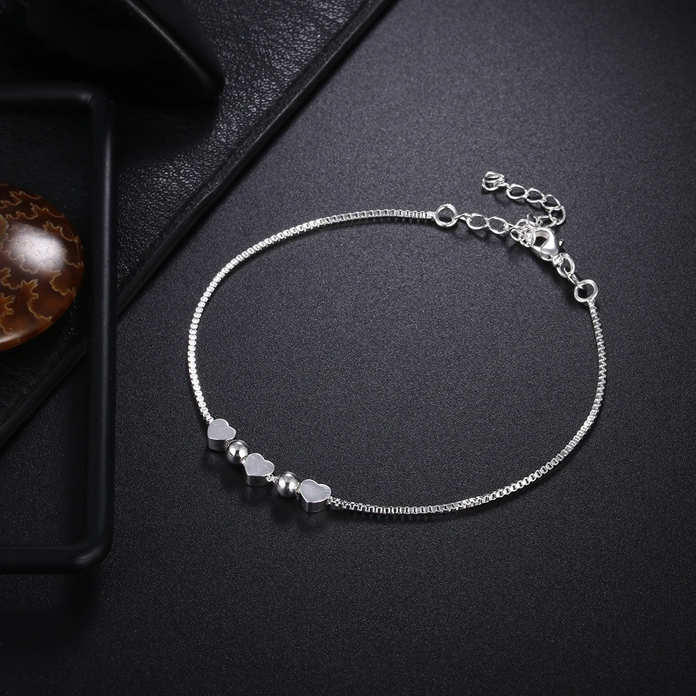 925 sterling silver peach heart fine chain, Japanese and Korean charm brushed love women's bracelet, ankle chain, heart-shaped
925 sterling silver peach heart fine chain, Japanese and Korean charm brushed love women's bracelet, ankle chain, heart-shaped