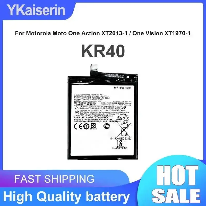 KR40 Mobile Phone Battery 3500mAh Reliable Power For Motorola Moto One Action XT2013-1 One Vision XT1970-1
KR40 Mobile Phone Battery 3500mAh Reliable Power For Motorola Moto One Action XT2013-1 One Vision XT1970-1