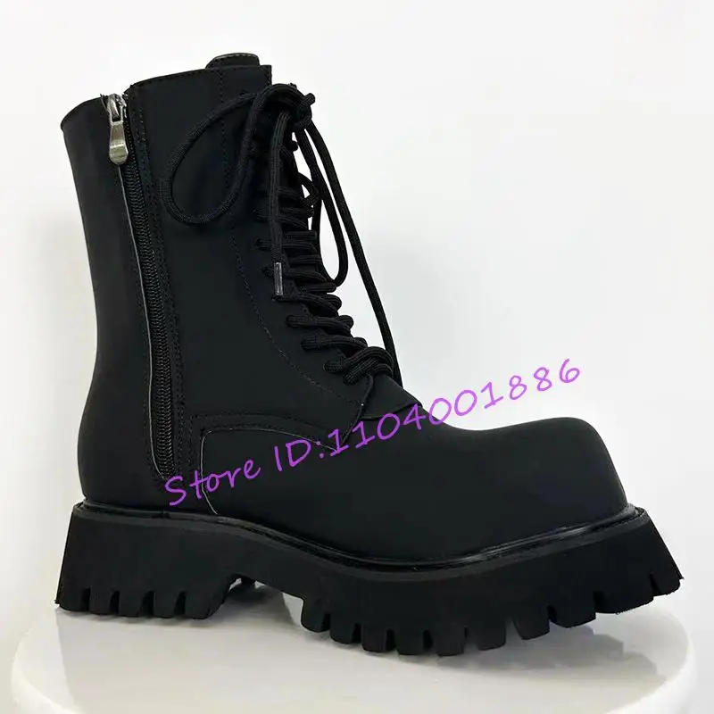 Men's Black Round Toe High Top Boots Brand Design Thick Heel Leather Zipper Motorcycle Boots for Couple Fashion Casual Shoes
Men's Black Round Toe High Top Boots Brand Design Thick Heel Leather Zipper Motorcycle Boots for Couple Fashion Casual Shoes