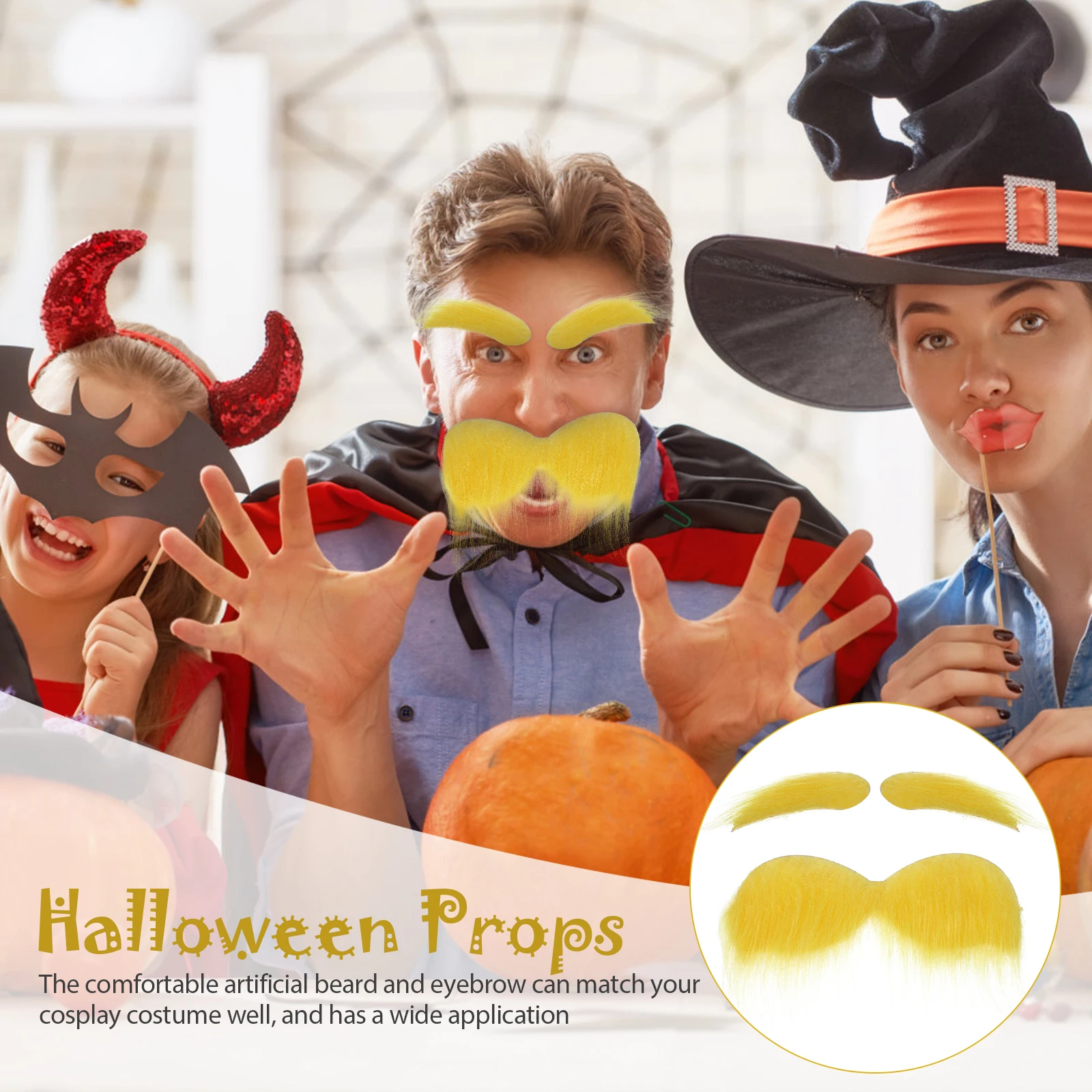 1 Set Yellow Mustache Eyebrows Set stage Perform prop Cosplay Beard halloween Party Makeup Fake Mustache photo Prop Party Supply
1 Set Yellow Mustache Eyebrows Set stage Perform prop Cosplay Beard halloween Party Makeup Fake Mustache photo Prop Party Supply