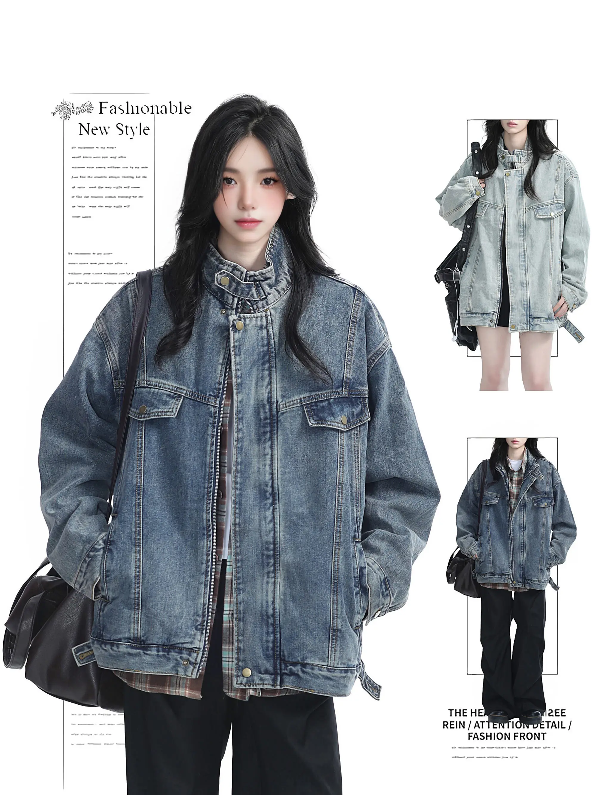 Women's Blue Denim Jacket Korean Style Long Sleeve Denim Coat Female Fashion Streetwear Harajuku Vintage Outerwear Top Clothes
Women's Blue Denim Jacket Korean Style Long Sleeve Denim Coat Female Fashion Streetwear Harajuku Vintage Outerwear Top Clothes