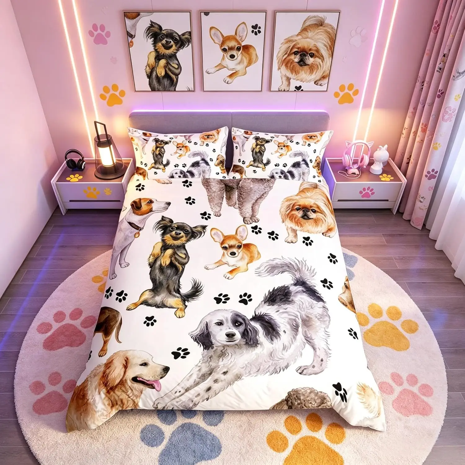 Puppy Dog Duvet Cover Set Double Size Lovely Dogs Print Bedding Set With 2 Pillowcases 3D Animal Comforter Cover
Puppy Dog Duvet Cover Set Double Size Lovely Dogs Print Bedding Set With 2 Pillowcases 3D Animal Comforter Cover