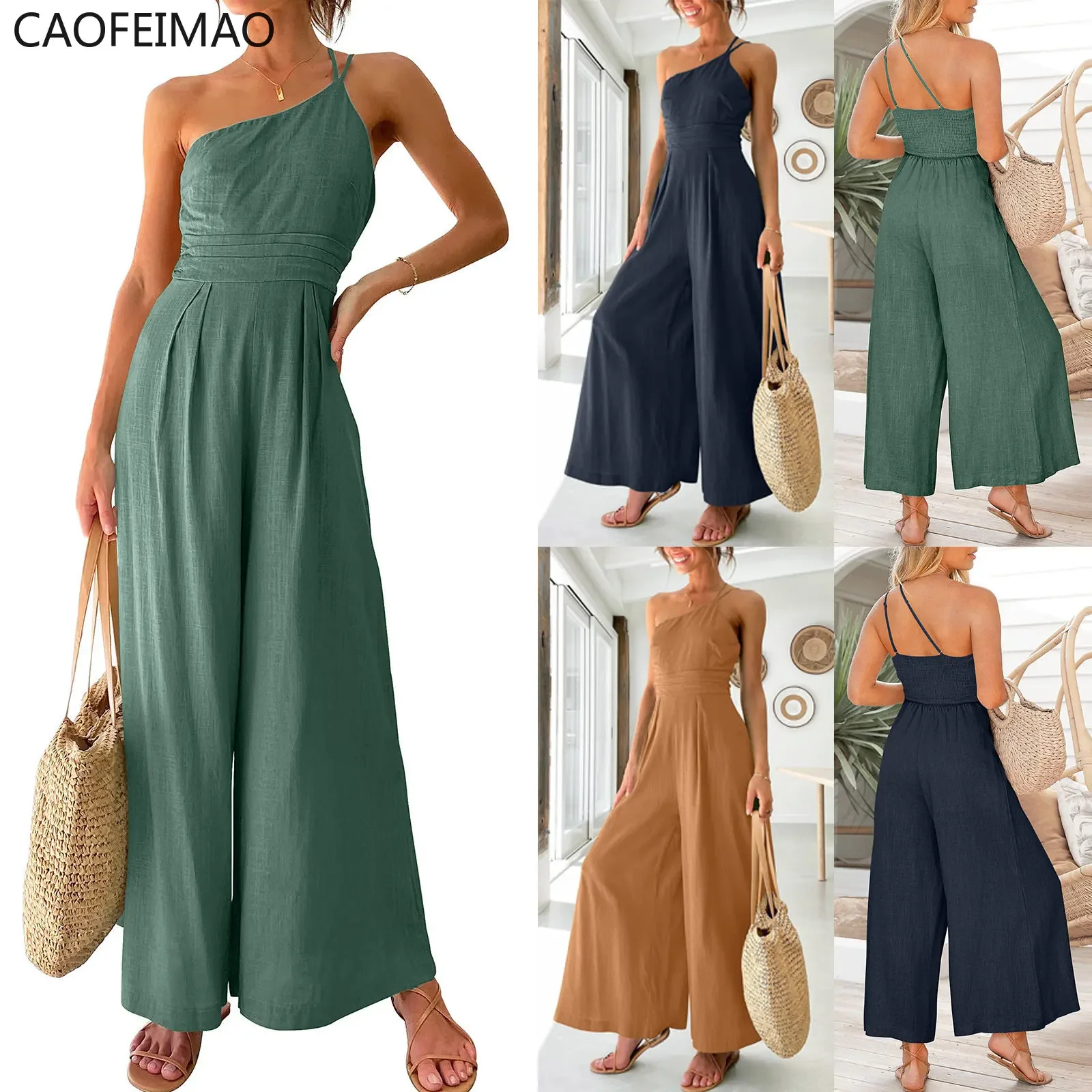 Caofeimao Waist Folds Backless Double Strap Casual Wide Leg Jumpsuit Long Pants Green 2025 New Female Loose Jumpsuit
Caofeimao Waist Folds Backless Double Strap Casual Wide Leg Jumpsuit Long Pants Green 2025 New Female Loose Jumpsuit