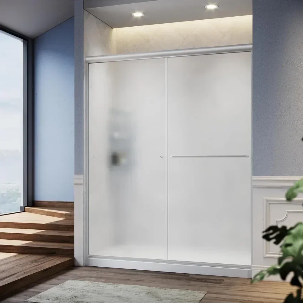 Hot sales60 in W x 72 in. H Semi-Frameless Shower Door 2 Sliding Door, Frosted Glass 1/4 inch Corner Shower Door Brushed Nickel
Hot sales60 in W x 72 in. H Semi-Frameless Shower Door 2 Sliding Door, Frosted Glass 1/4 inch Corner Shower Door Brushed Nickel