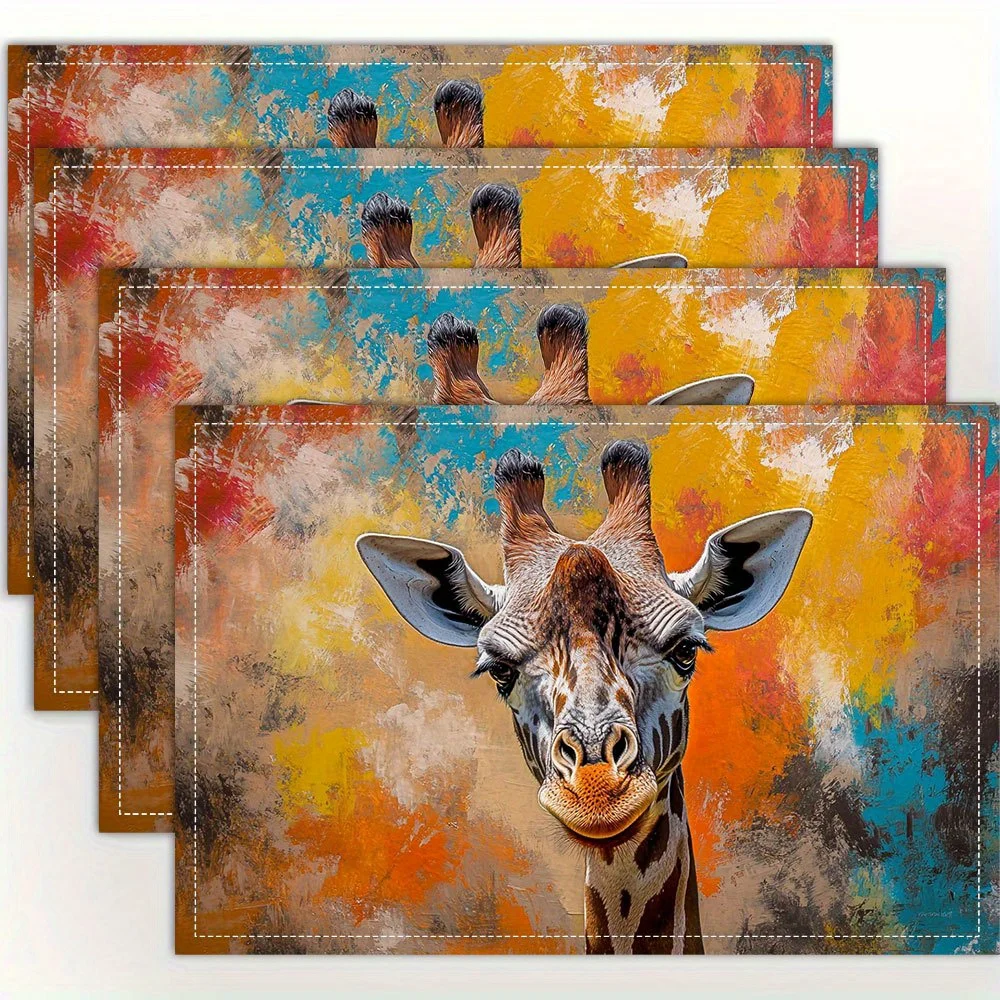 Giraffe Art Placemat Linen Blend Abstract Animal Table Mat for Kids Dining Kitchen Decor Gift Set of 4
Giraffe Art Placemat Linen Blend Abstract Animal Table Mat for Kids Dining Kitchen Decor Gift Set of 4