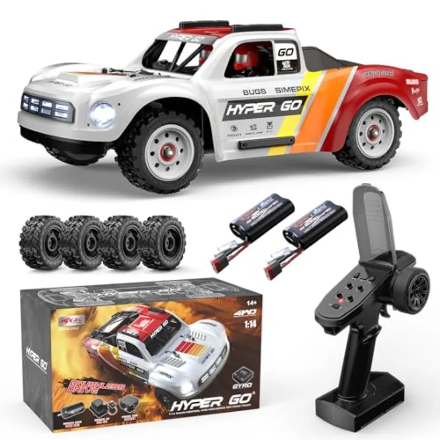 RC desert truck for adults brushless 4x4 all-terrain short course truck with gyro black max 45mph speed and 2000mAh battery
RC desert truck for adults brushless 4x4 all-terrain short course truck with gyro black max 45mph speed and 2000mAh battery