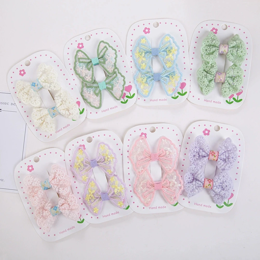 2Pcs Flower Embroidery Bow Hair Clips for baby girls Sweet Elegant Colorful Lace Net Ponytail Hairpin Kids Headdress Accessories
2Pcs Flower Embroidery Bow Hair Clips for baby girls Sweet Elegant Colorful Lace Net Ponytail Hairpin Kids Headdress Accessories