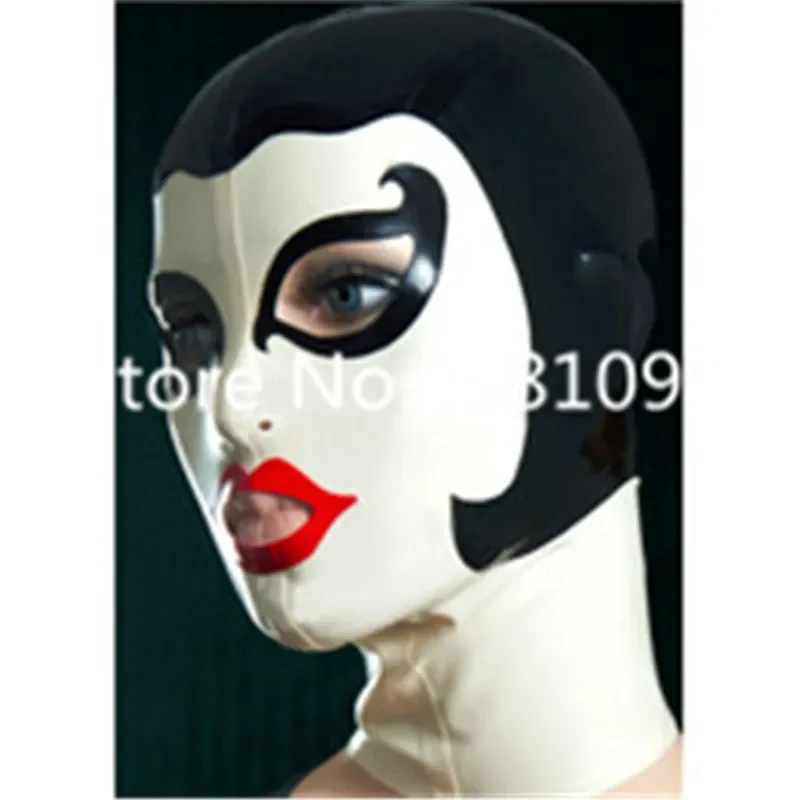 Women Latex Hood Sexy Rubber Mask Black with White Trim Cosplay Party Wear with Back Zipper Halloween Costume
Women Latex Hood Sexy Rubber Mask Black with White Trim Cosplay Party Wear with Back Zipper Halloween Costume