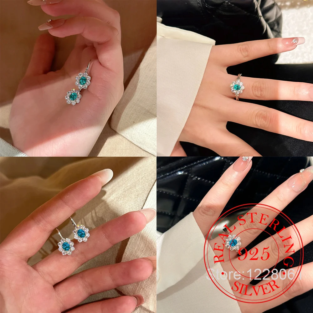 925 Sterling Silver Jewelry Luxury Crystal Flower Drop Earrings for Women Wedding Party Jewelry For Girls Friend Gift
925 Sterling Silver Jewelry Luxury Crystal Flower Drop Earrings for Women Wedding Party Jewelry For Girls Friend Gift