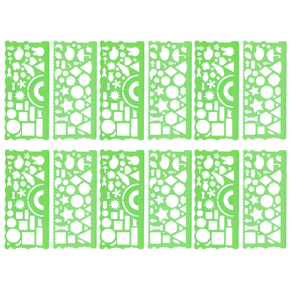 12 Pcs Ruler Drawing Geometric Tools DIY Rulers Plastic Template Student Gift Geometry Green Students Stencils
12 Pcs Ruler Drawing Geometric Tools DIY Rulers Plastic Template Student Gift Geometry Green Students Stencils