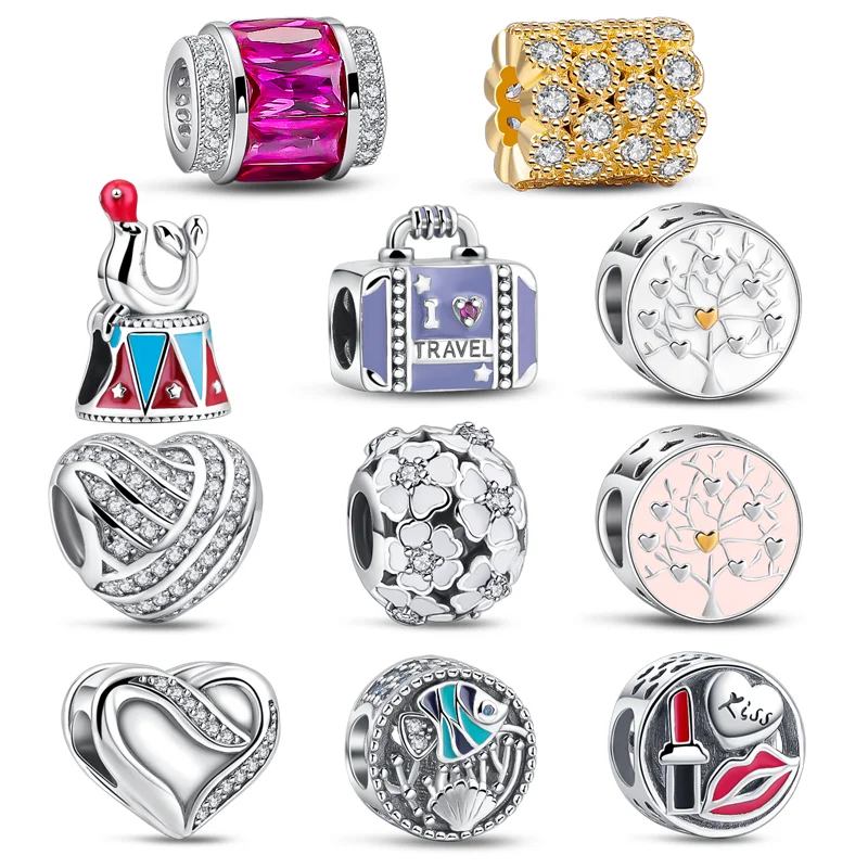 925 Silver I Love Travel Suitcase Tree Flowers Sea Lions Lipstick Heart Shiny Beads Fit Original Pantaro Charms Bracelet Jewelry
925 Silver I Love Travel Suitcase Tree Flowers Sea Lions Lipstick Heart Shiny Beads Fit Original Pantaro Charms Bracelet Jewelry