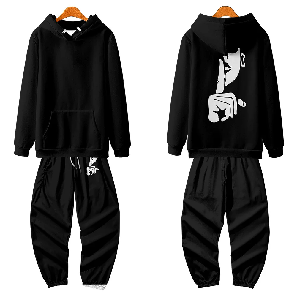 Loose Tracksuit Hoodies Suits Men's Black Print Sweatshirts + Drawstring Sweatpants Leisure Sportswear Sets
Loose Tracksuit Hoodies Suits Men's Black Print Sweatshirts + Drawstring Sweatpants Leisure Sportswear Sets