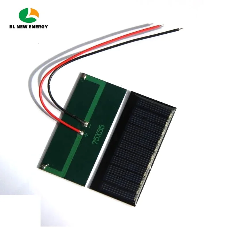 Portable 5.5V Mini Solar Cell with Cable 0.33W Solar Panel DIY Solar Toys Small Solar Power Projects 75*35MM 10PCS
Portable 5.5V Mini Solar Cell with Cable 0.33W Solar Panel DIY Solar Toys Small Solar Power Projects 75*35MM 10PCS