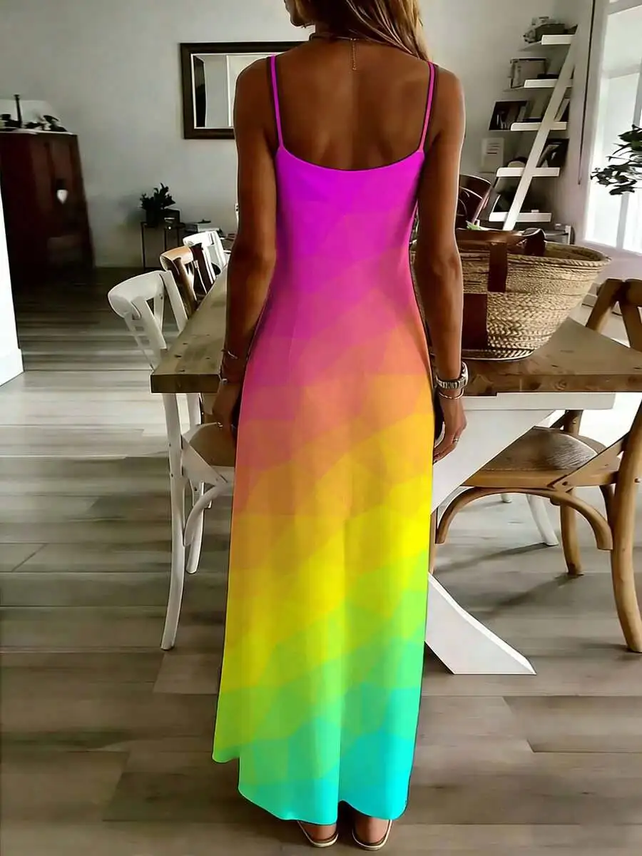 Colorful Gradient Maxi Dress Women Sleeveless Long Beach Vacation Party Casual
Colorful Gradient Maxi Dress Women Sleeveless Long Beach Vacation Party Casual