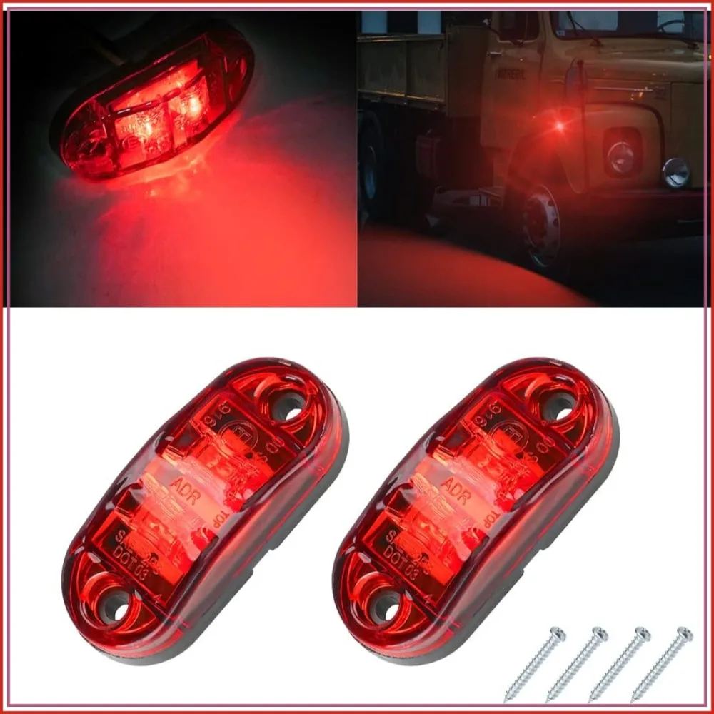2PCS 2.5 Inch LED Side Marker Light, 12-24V Waterproof Indicators Tail Lights for Car Truck Boat RV Camper (Red)
2PCS 2.5 Inch LED Side Marker Light, 12-24V Waterproof Indicators Tail Lights for Car Truck Boat RV Camper (Red)