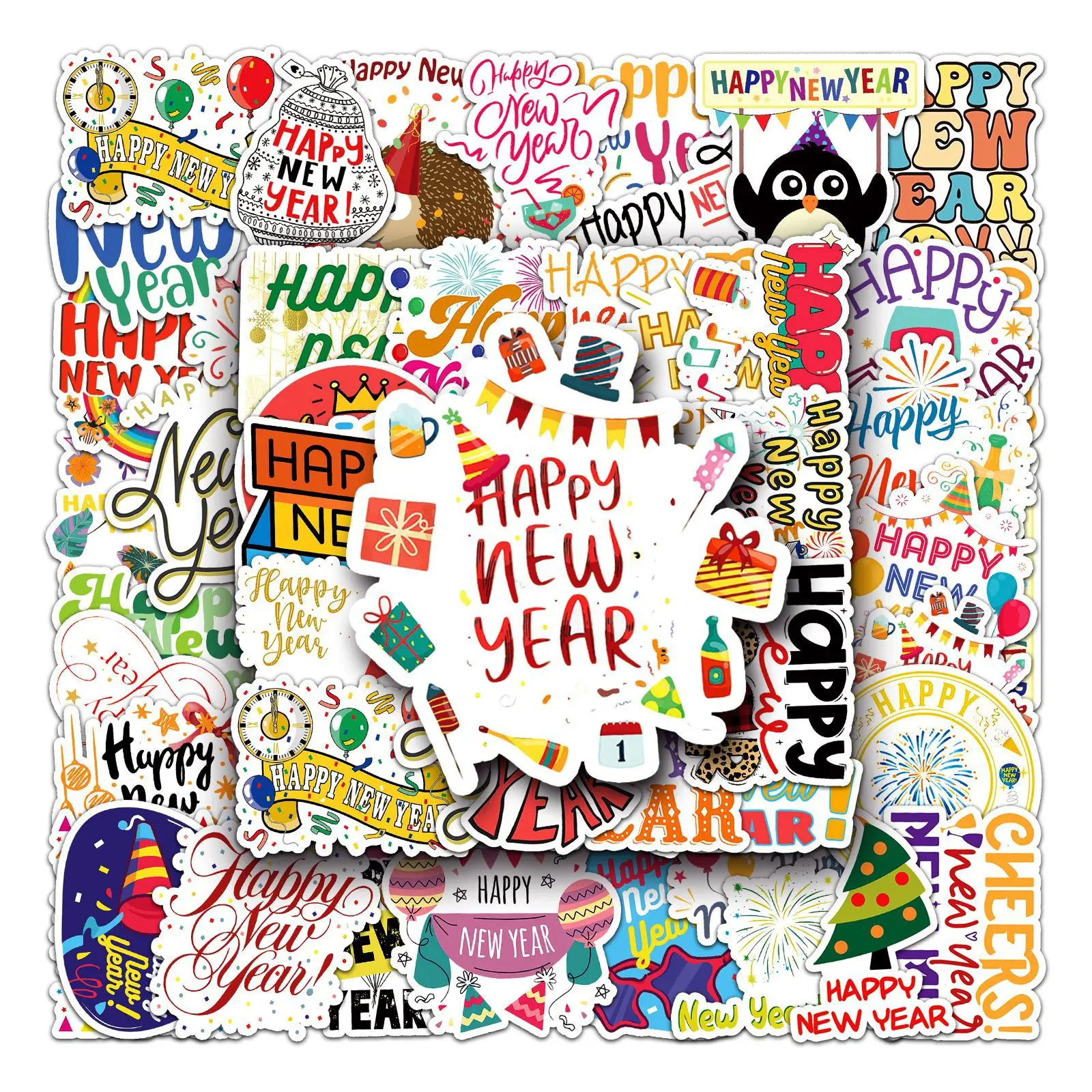 50Pcs Cartoon Happy New Year Series Graffiti Stickers Suitable for Laptop Helmets Desktop Decoration DIY Stickers Toys Wholesale
50Pcs Cartoon Happy New Year Series Graffiti Stickers Suitable for Laptop Helmets Desktop Decoration DIY Stickers Toys Wholesale