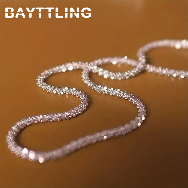 925 Sterling Silver 40-75cm Exquisite Sparkling Necklace Fashion Women Couple Wife Anniversary Gift Jewelry Accessories
925 Sterling Silver 40-75cm Exquisite Sparkling Necklace Fashion Women Couple Wife Anniversary Gift Jewelry Accessories