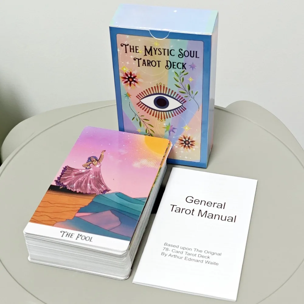 12*7cm Mystic Soul Tarot 78 Pcs Cards with Guidebook - Vibrant Colors Throughout The Deck, To Uplift The Energy of The Reader
12*7cm Mystic Soul Tarot 78 Pcs Cards with Guidebook - Vibrant Colors Throughout The Deck, To Uplift The Energy of The Reader