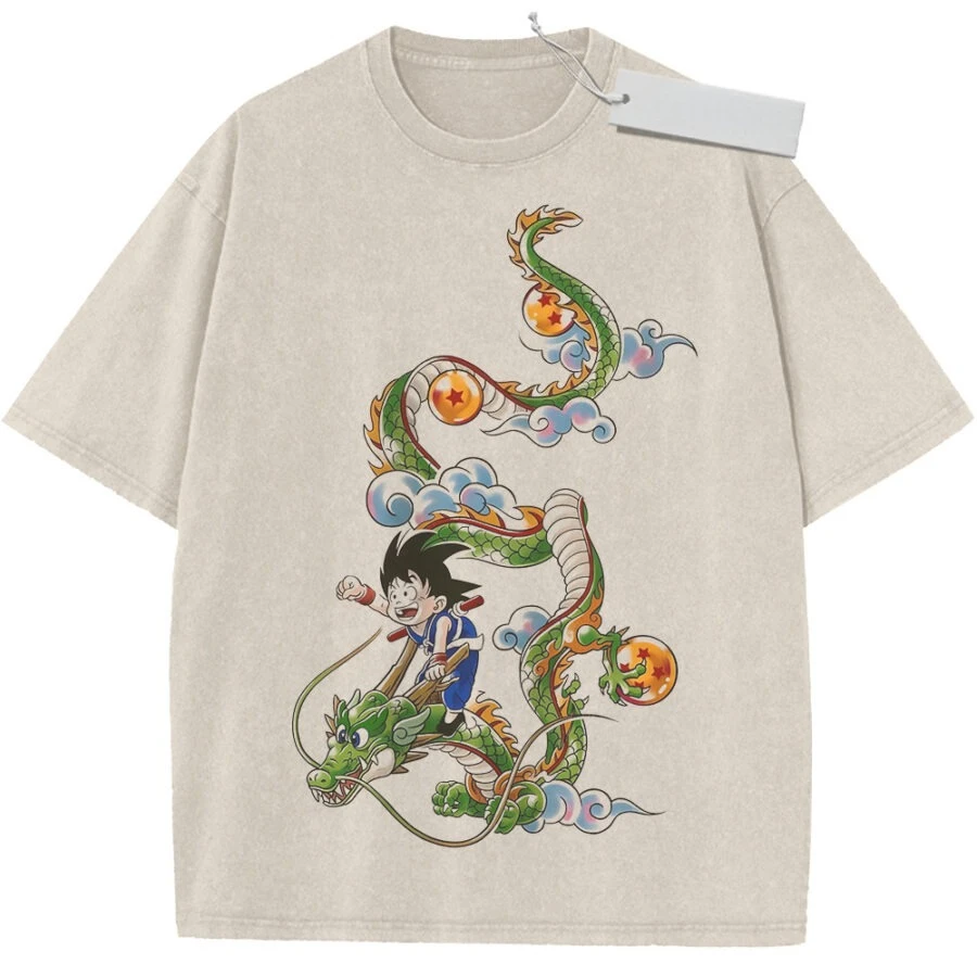 Unisex Washed Beige Vintage T-shirt Dragon Ball Son Goku Shenron High-quality Fabric for Home Leisure Travel Shopping
Unisex Washed Beige Vintage T-shirt Dragon Ball Son Goku Shenron High-quality Fabric for Home Leisure Travel Shopping