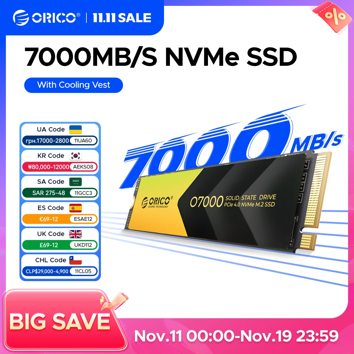 ORICO PCIe4.0 M.2 NVMe SSD PS5 Gaming 7400MB/S Internal Solid State Drive M Key 2280 SSD for Content Creators 1TB/2TB/4TB O7000
ORICO PCIe4.0 M.2 NVMe SSD PS5 Gaming 7400MB/S Internal Solid State Drive M Key 2280 SSD for Content Creators 1TB/2TB/4TB O7000