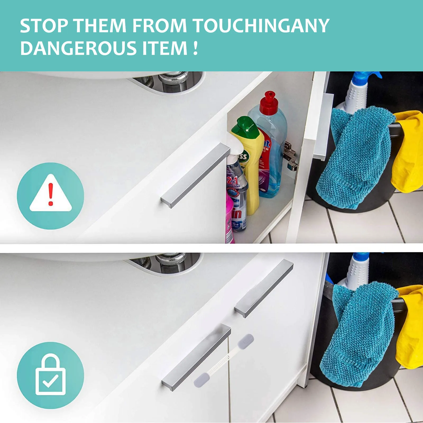 4 Pcs Door Lock Drawer Latch Cabinet Baby Proofing Safety White Locks for Child Doors
4 Pcs Door Lock Drawer Latch Cabinet Baby Proofing Safety White Locks for Child Doors
