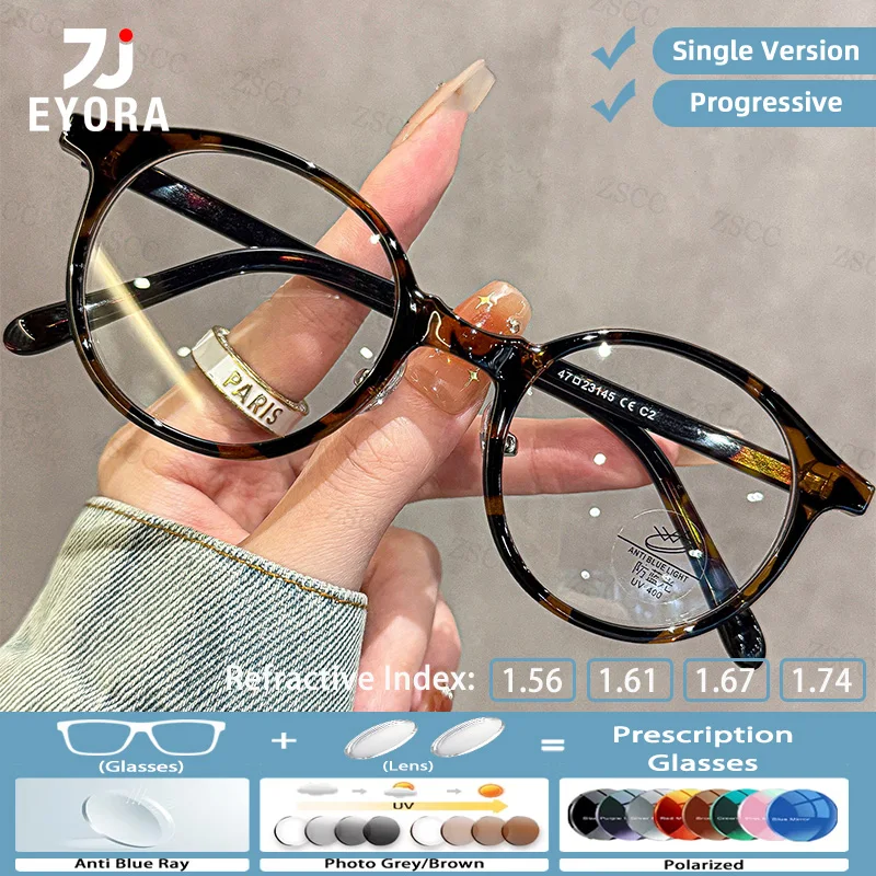 EYORA Vintage Round TR90 Reading Glasses for Women Myopia and Hyperopia Anti Blue Light Progressive Photochromic Glasses Lenses
EYORA Vintage Round TR90 Reading Glasses for Women Myopia and Hyperopia Anti Blue Light Progressive Photochromic Glasses Lenses