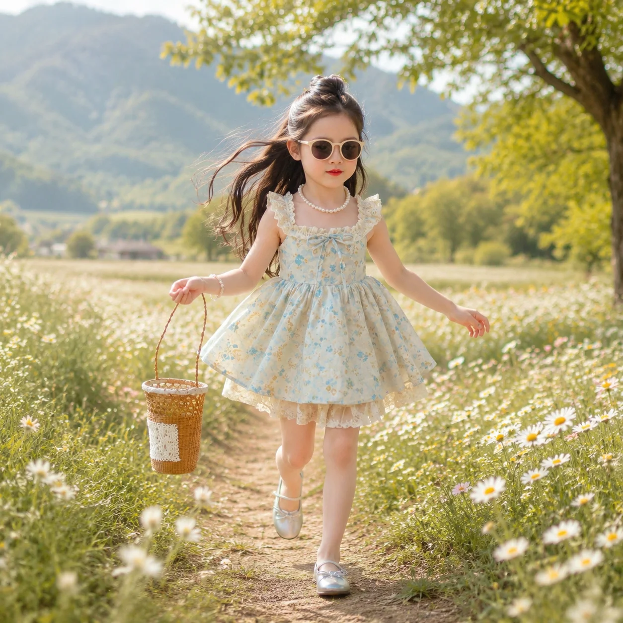 Girls Suspender Dress Floral Pattern 100% Cotton Summer Beach Vacation Cute Sleeveless Ruffle Dress 4-6Y Double Layer Skirt
Girls Suspender Dress Floral Pattern 100% Cotton Summer Beach Vacation Cute Sleeveless Ruffle Dress 4-6Y Double Layer Skirt