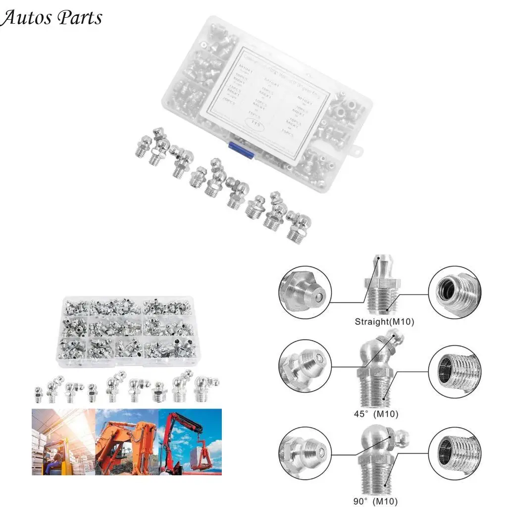 57BA 115Pcs Straight 45 90 Degree Metric Hydraulic Grease Fittings Zerk Grease Nipple Fittings Assortment
57BA 115Pcs Straight 45 90 Degree Metric Hydraulic Grease Fittings Zerk Grease Nipple Fittings Assortment