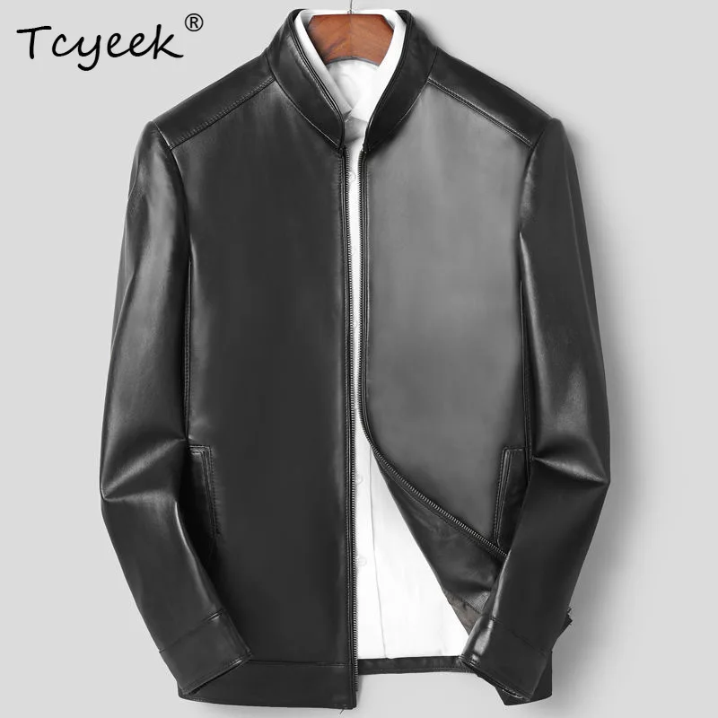 Tcyeek Sheepskin Real Leather Jacket Men Clothing Motocycle Coat Spring Autumn Mens Coats Trendy Stand Collar Jaqueta De Couro
Tcyeek Sheepskin Real Leather Jacket Men Clothing Motocycle Coat Spring Autumn Mens Coats Trendy Stand Collar Jaqueta De Couro