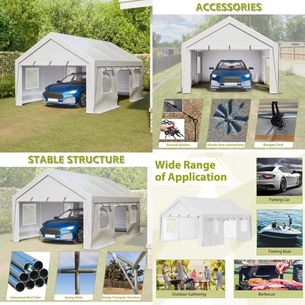 Портативный гаражный навес Carport 13x20 футов, сверхмощный автомобильный порт с сетчатыми окнами и съемными боковыми стенками, устойчивый к ультрафиолетовому излучению, водонепроницаемый все
Портативный гаражный навес Carport 13x20 футов, сверхмощный автомобильный порт с сетчатыми окнами и съемными боковыми стенками, устойчивый к ультрафиолетовому излучению, водонепроницаемый все