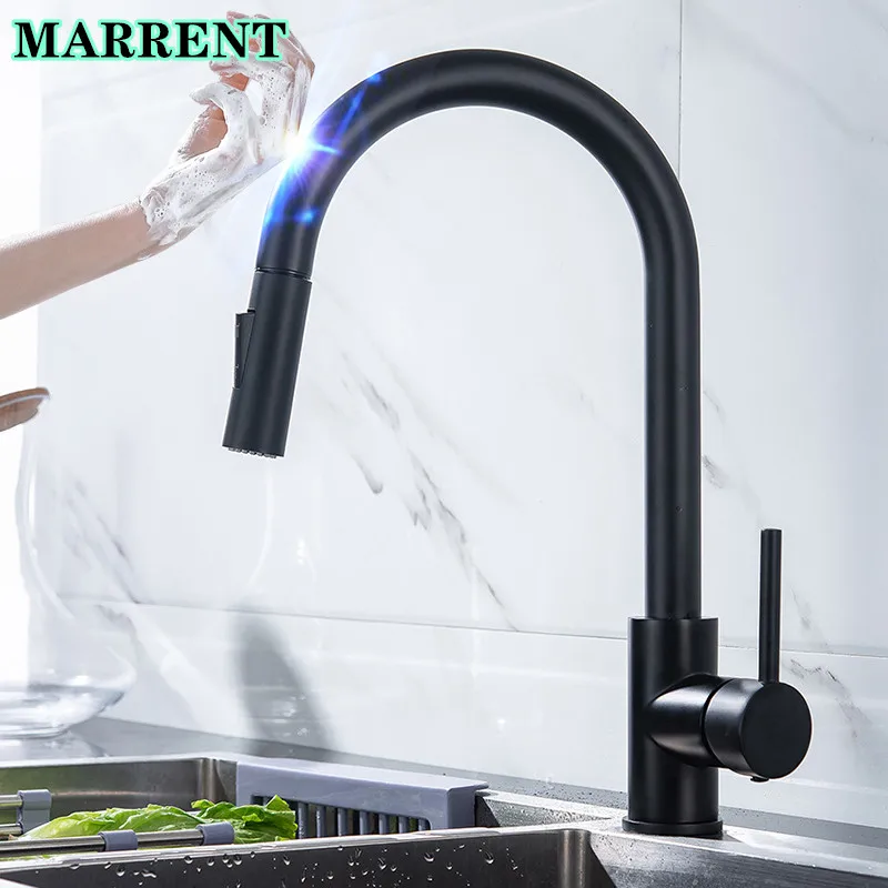Hot Cold Touch Kitchen Faucet with Pull Down Sprayer Pull Out Kitchen Mixer Faucets Tap Matte Black Smart Touch Kitchen Faucets
Hot Cold Touch Kitchen Faucet with Pull Down Sprayer Pull Out Kitchen Mixer Faucets Tap Matte Black Smart Touch Kitchen Faucets