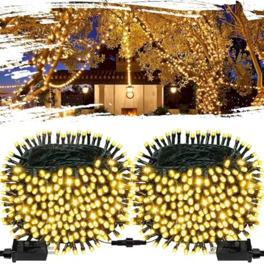 2-Pack Total 164Feet 400LED Connectable Christmas Lights Outdoor, Christmas String Lights Waterproof with 8 Modes and Timer, Gr
2-Pack Total 164Feet 400LED Connectable Christmas Lights Outdoor, Christmas String Lights Waterproof with 8 Modes and Timer, Gr