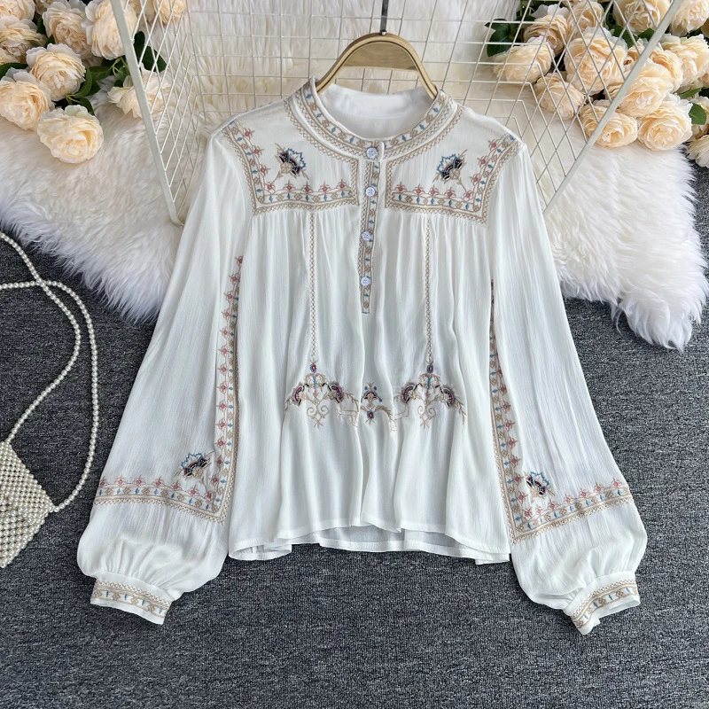 TEELYNN Boho Long Sleeve Blouses Shirts for Women Elegant Floral Embroidery Ethnic Summer Shirt 2025 Beach Wear Loose Blouse
TEELYNN Boho Long Sleeve Blouses Shirts for Women Elegant Floral Embroidery Ethnic Summer Shirt 2025 Beach Wear Loose Blouse