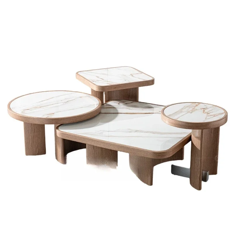 Modern living room marble coffee table combination home, walnut grain high-end furniture
Modern living room marble coffee table combination home, walnut grain high-end furniture