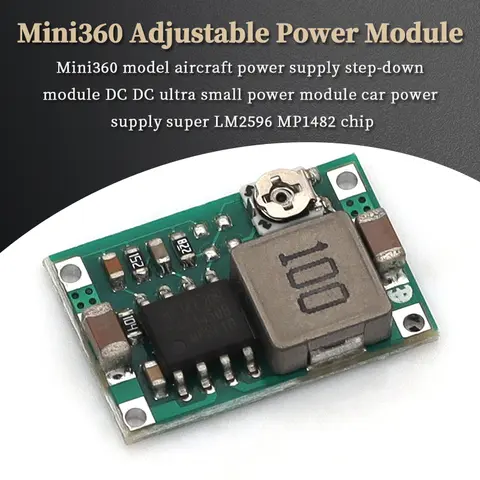 Mini360 RC Airplane Module Mini 360 DC Buck Converter 2A Step Down Module 4.75V-23V to 1V-17V 17x11x3.8mm New LM2596