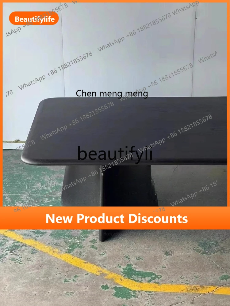 X Vintage Black Solid Wood Dining Table Home Modern Minimalist Rectangular Dining Creative Office Desk
X Vintage Black Solid Wood Dining Table Home Modern Minimalist Rectangular Dining Creative Office Desk