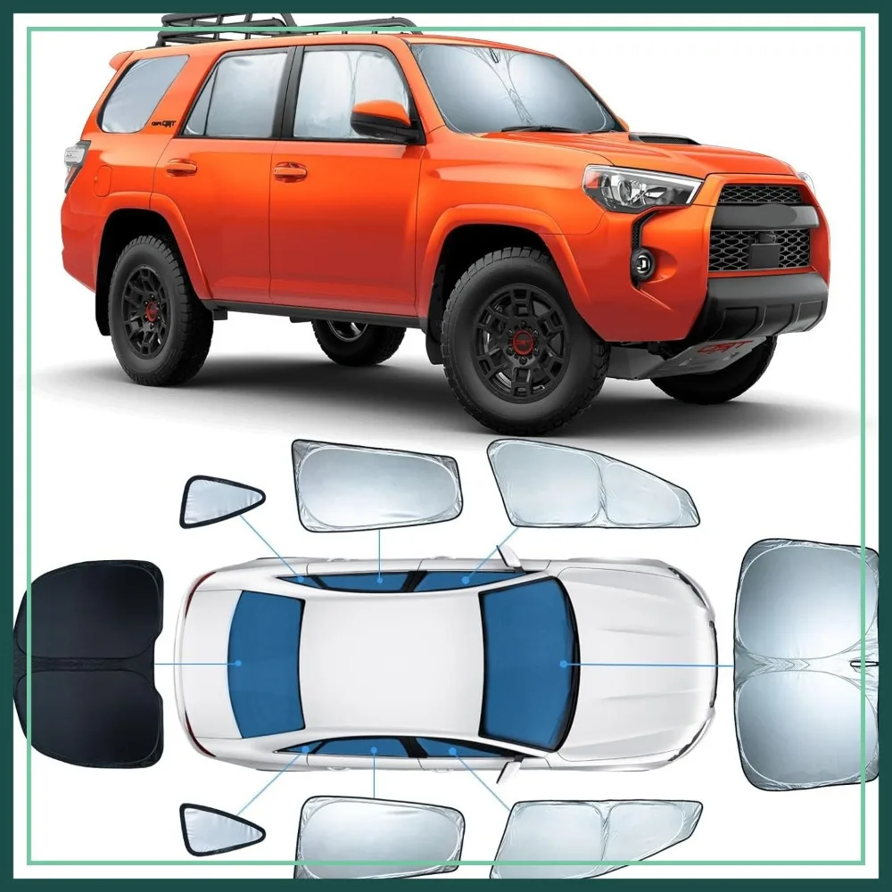 8 PCS Sun Shades for Toyota 4Runner 2019-2025, 2-Layer Full Window Covers Front Rear Side, Keep Car Cool
8 PCS Sun Shades for Toyota 4Runner 2019-2025, 2-Layer Full Window Covers Front Rear Side, Keep Car Cool