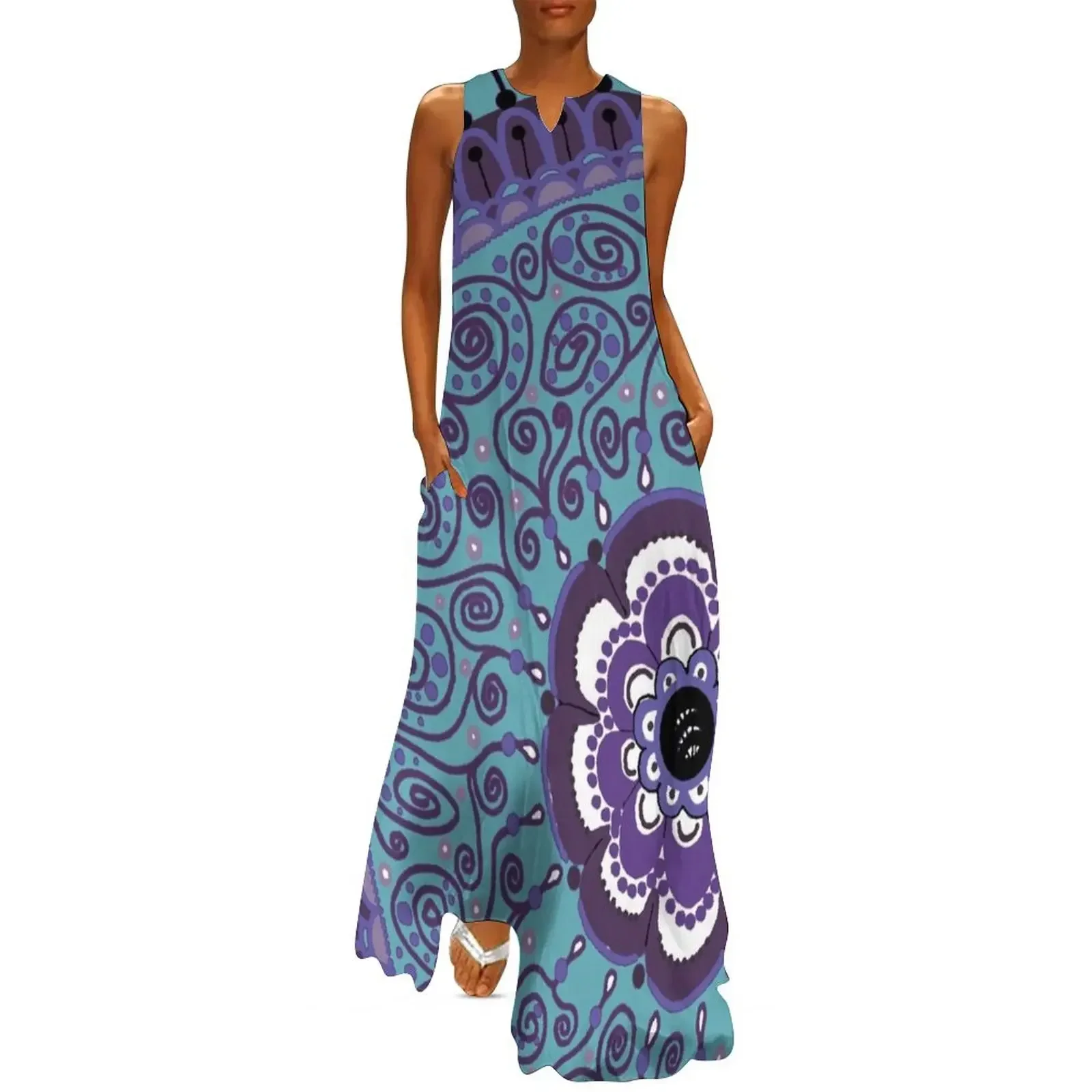 Turquoise, Purple, and Lavender Mandala Long Dress Long dress woman clothes for women Dress
Turquoise, Purple, and Lavender Mandala Long Dress Long dress woman clothes for women Dress