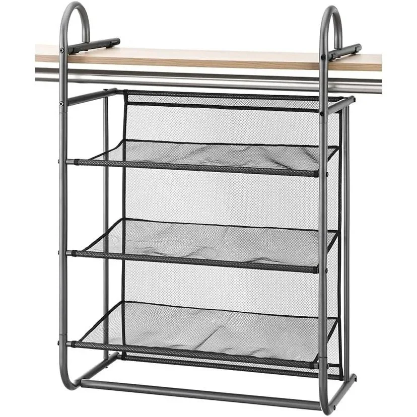 DDHOME Whitmor Hanging 3 Shelf Closet Organizer, Closet Storage and Closet Hanging Organizer - Grey with Black Metal Rod - Closet Hanging Shelves for College Dorms
DDHOME Whitmor Hanging 3 Shelf Closet Organizer, Closet Storage and Closet Hanging Organizer - Grey with Black Metal Rod - Closet Hanging Shelves for College Dorms