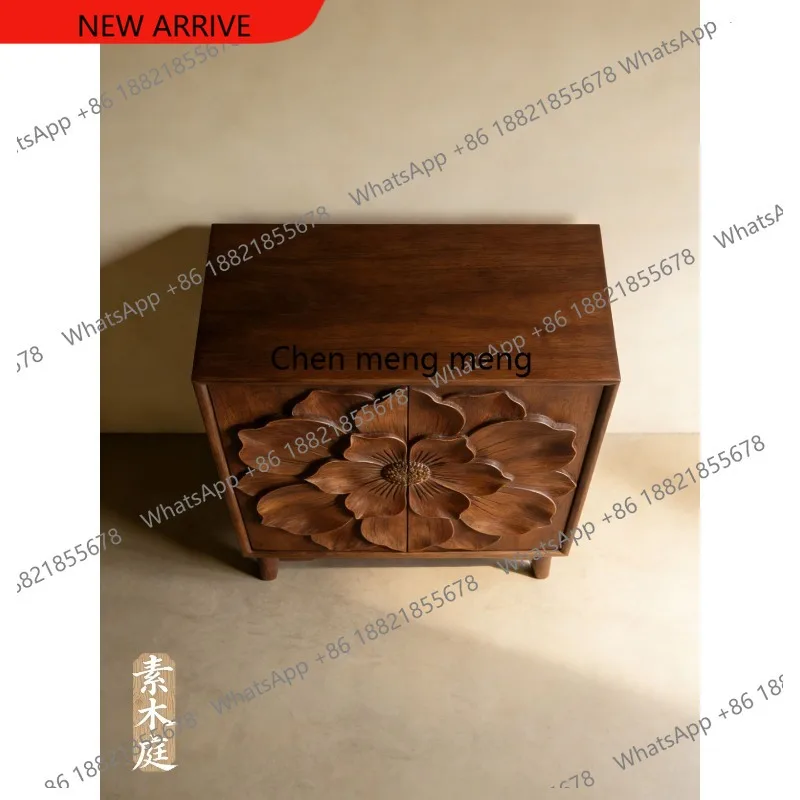 F178 Chinese-style North American black walnut flower porch cabinet, special-shaped locker, living room solid wood storage cabin
F178 Chinese-style North American black walnut flower porch cabinet, special-shaped locker, living room solid wood storage cabin