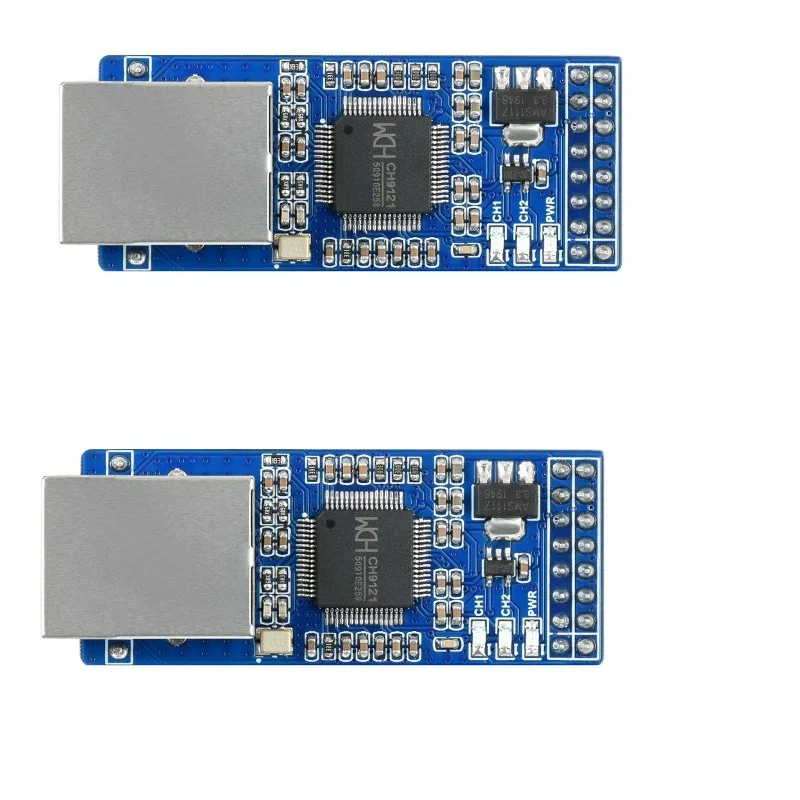 2 units 2 channels UART To Ethernet Converter Serial Port Transparent Transmission Module