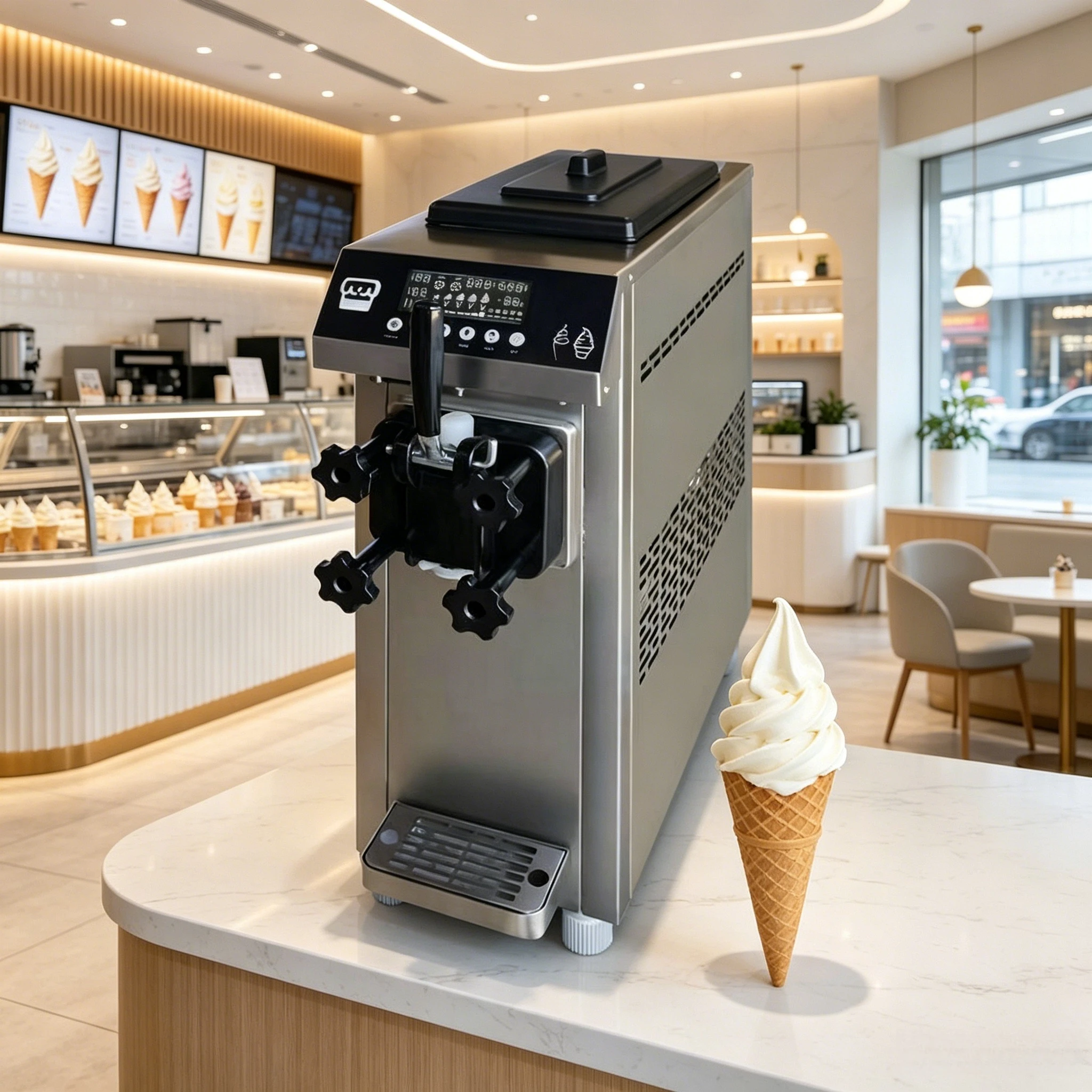 Tabletop & Standing Commercial Soft Ice Cream Machine Fully Automatic Single Head Ice Cream Maker Small Cone Machine
Tabletop & Standing Commercial Soft Ice Cream Machine Fully Automatic Single Head Ice Cream Maker Small Cone Machine