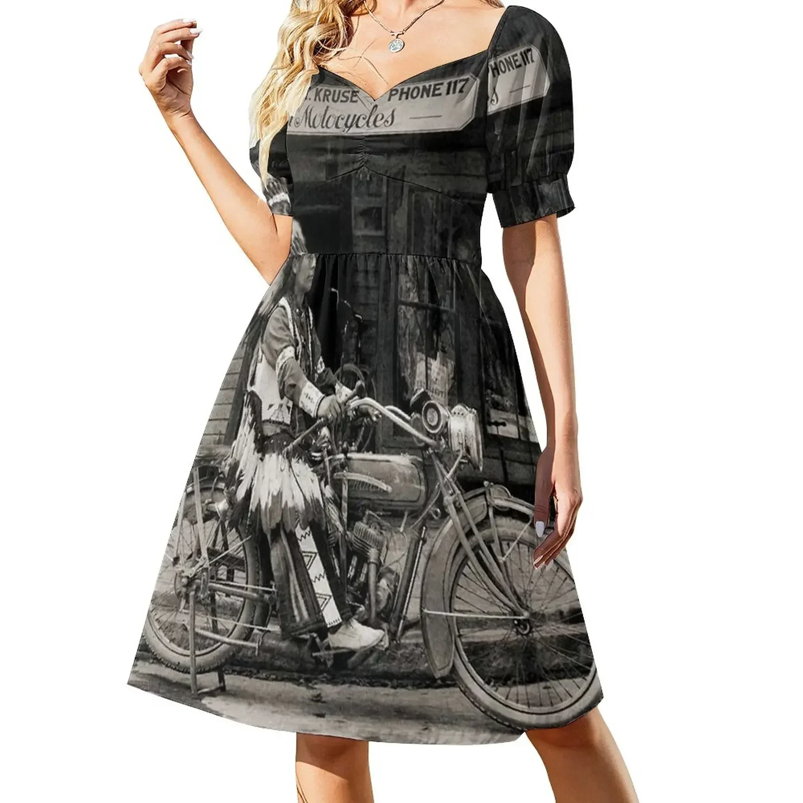 Vintage Motorcycle Indian Short-Sleeved Dress summer women's suit summer dress for women 2025 Dress
Vintage Motorcycle Indian Short-Sleeved Dress summer women's suit summer dress for women 2025 Dress