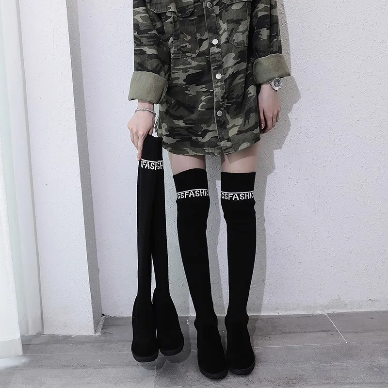 2024 New Black Women's Sock Boots Women Winter Heels Shoes Over The Knee Thigh High Heel Boots Female Woman Outdoor Boots
2024 New Black Women's Sock Boots Women Winter Heels Shoes Over The Knee Thigh High Heel Boots Female Woman Outdoor Boots