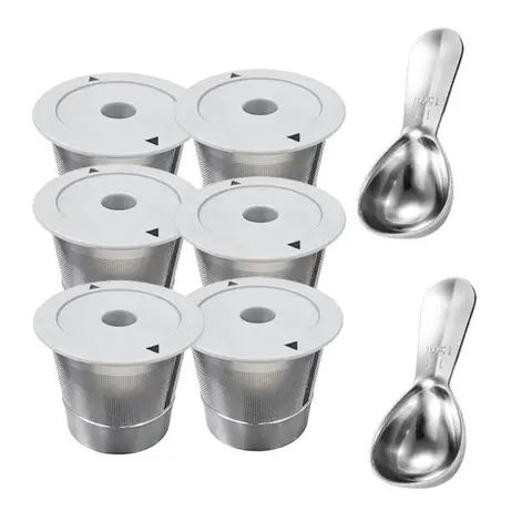 【KITCHEN GADGET】Reusable K-Cups And Coffee Pods In Stainless Steel Universal Design For Keurig 2.0& 1.0 Machines Maker