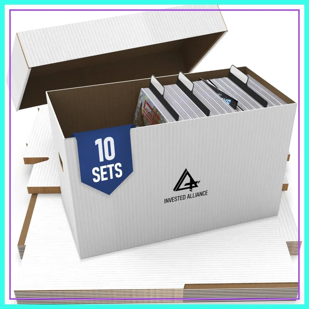 Premium Short Comic Book Storage Box (10 Pack) - Thick Cardboard, Holds 150-175 Comics, White
Premium Short Comic Book Storage Box (10 Pack) - Thick Cardboard, Holds 150-175 Comics, White