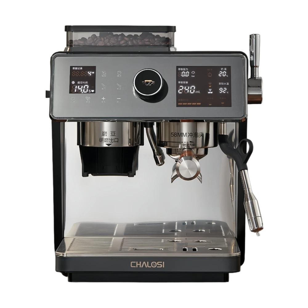 Profession 58mm Espresso Coffee Machine Semi-Automatic Luxury 20 Bar Coffee Machine with Grinder for Cafe Americano
Profession 58mm Espresso Coffee Machine Semi-Automatic Luxury 20 Bar Coffee Machine with Grinder for Cafe Americano