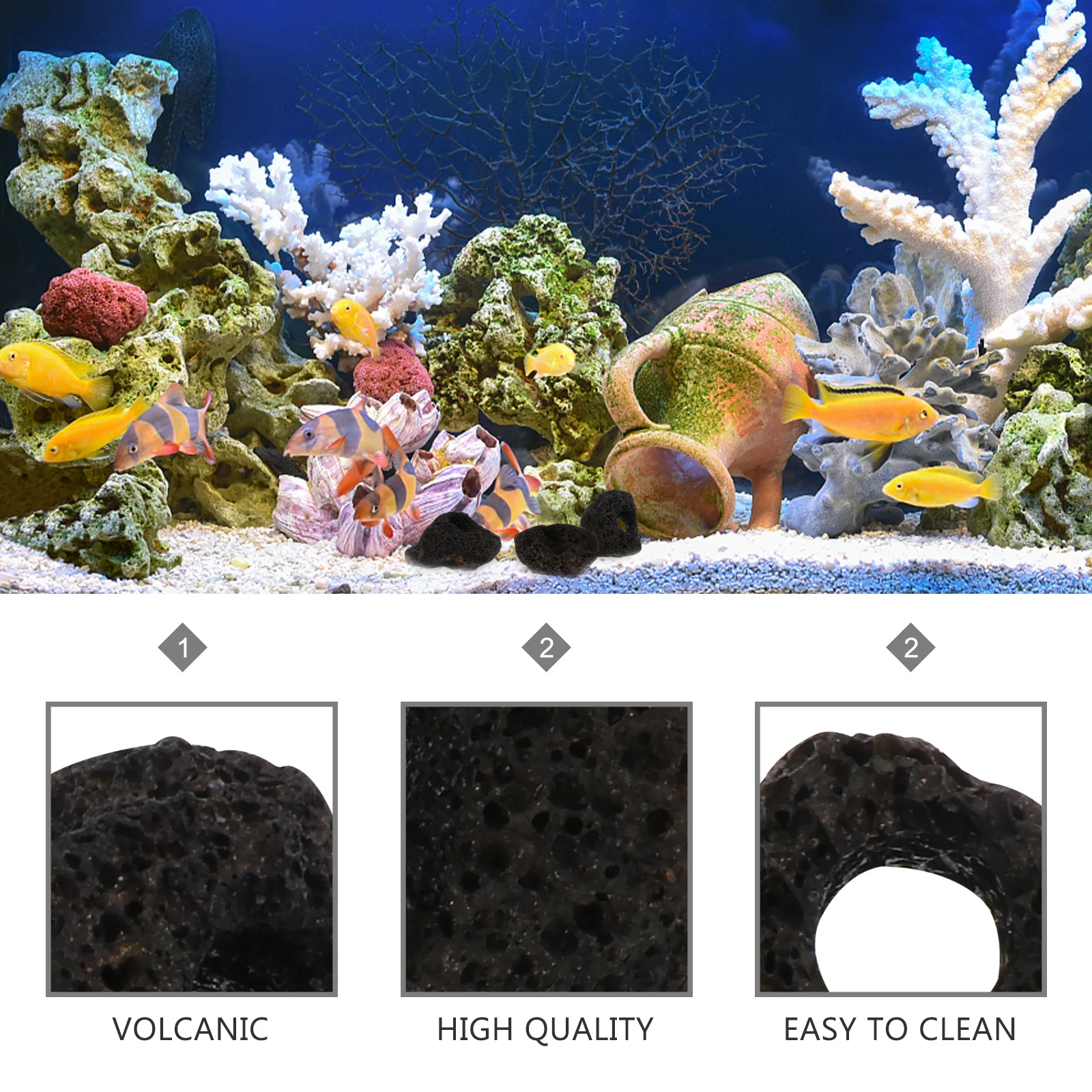 10Pcs Volcanic Rocks Aquarium Habitat Safe Natural Stone Fish Shelter Fish Tank Stone Aquarium Ornament Volcanic Rocks Ornament
10Pcs Volcanic Rocks Aquarium Habitat Safe Natural Stone Fish Shelter Fish Tank Stone Aquarium Ornament Volcanic Rocks Ornament