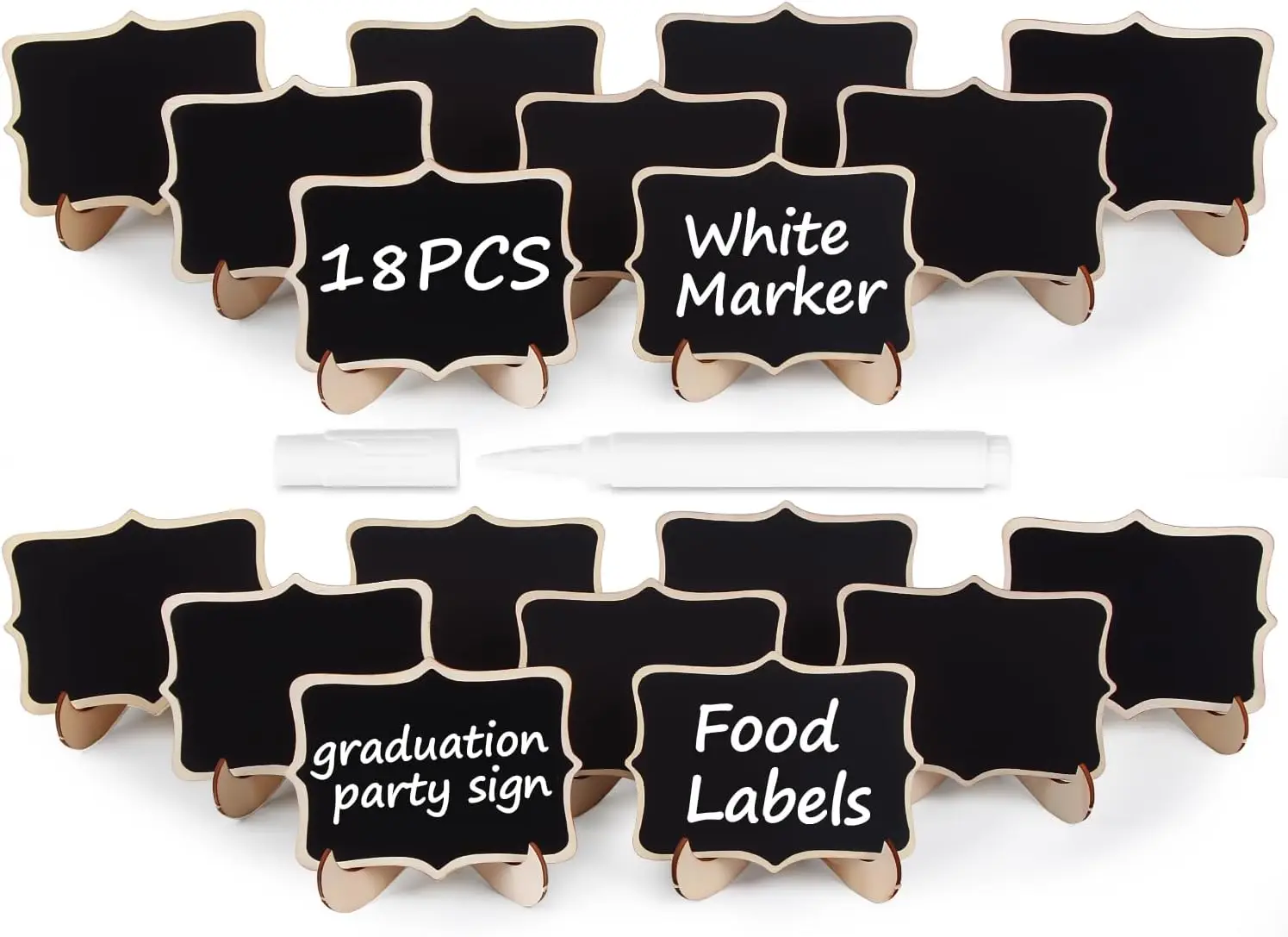 18PCS Mini Chalkboard Signs with Easel Stand for Party Buffet, Wedding Decor, Food Labels, Place Cards, Table Numbers
18PCS Mini Chalkboard Signs with Easel Stand for Party Buffet, Wedding Decor, Food Labels, Place Cards, Table Numbers
